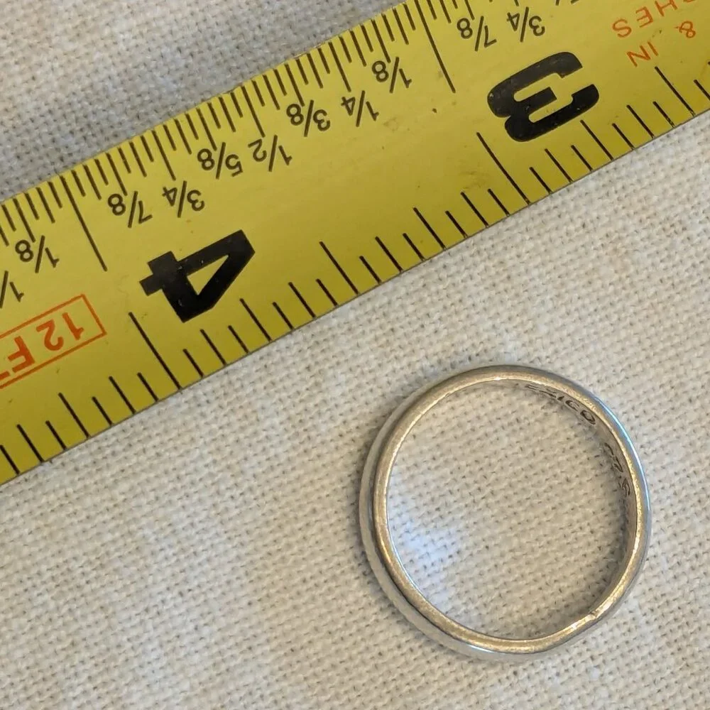 Vintage Taxco Mexico Sterling Silver Band Ring Minimalist 925 Wedding Stackable